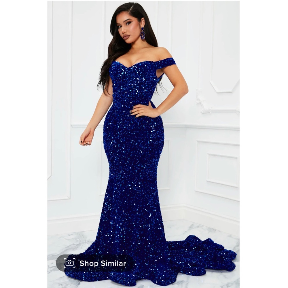Royal Blue Sequin Maxi Gown